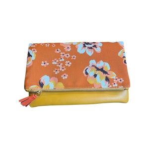NWOT Rachel Pally Reversible Fold Over Leather Clutch